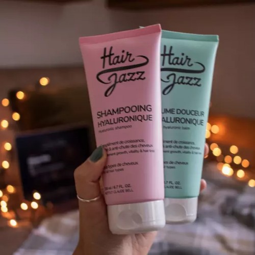 Hair Jazz Haarwachstum-Set:  Shampoo, Spülung, Maske, Lotion und Haarturban