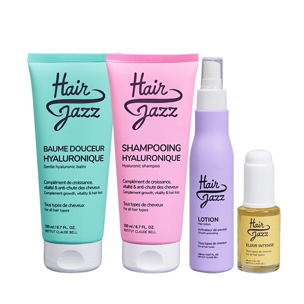 Hair Jazz Haarwachstum-Set: Shampoo, Spülung, Lotion und Serum