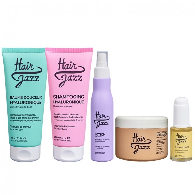 Hair Jazz Haarwachstum-Set: Shampoo, Spülung, Maske, Lotion und Serum