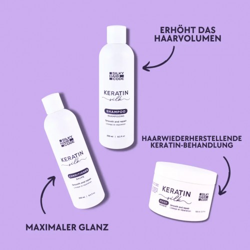 Keratin-Silk Haarglättung für geschädigtes Haar + Gratis Anti-Frizz Schutz