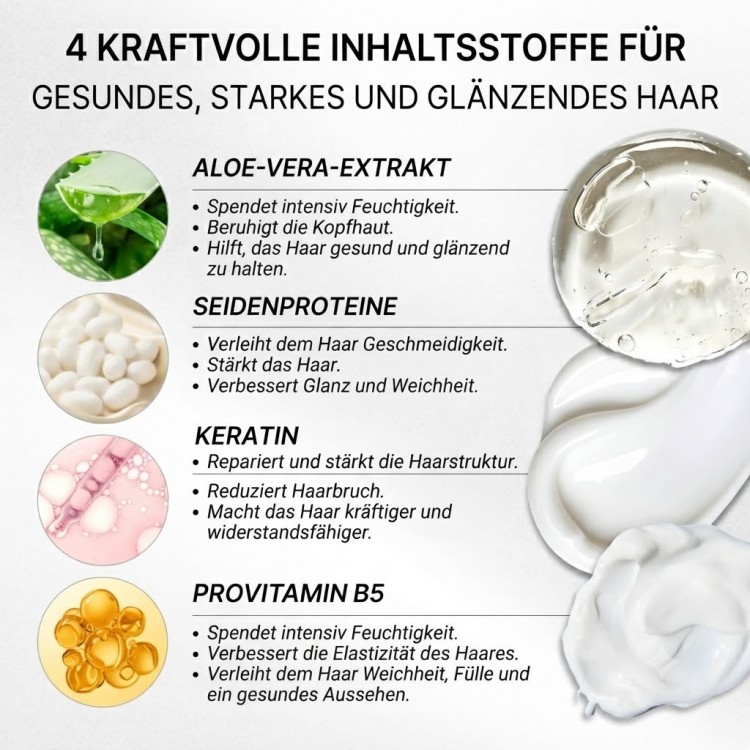 Dreifachstarke Proteintherapie für das Haar: Shampoo (1000g), Conditioner (1000g) und Maske (1000g) + Geschenk